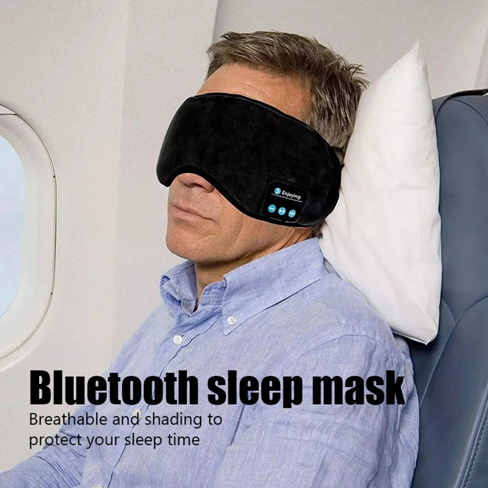 Bluetooth Sleep Headband Earphones – Wireless Sports Headband with Built-in Speakers for Music, Sleep & Eye Mask Comfort