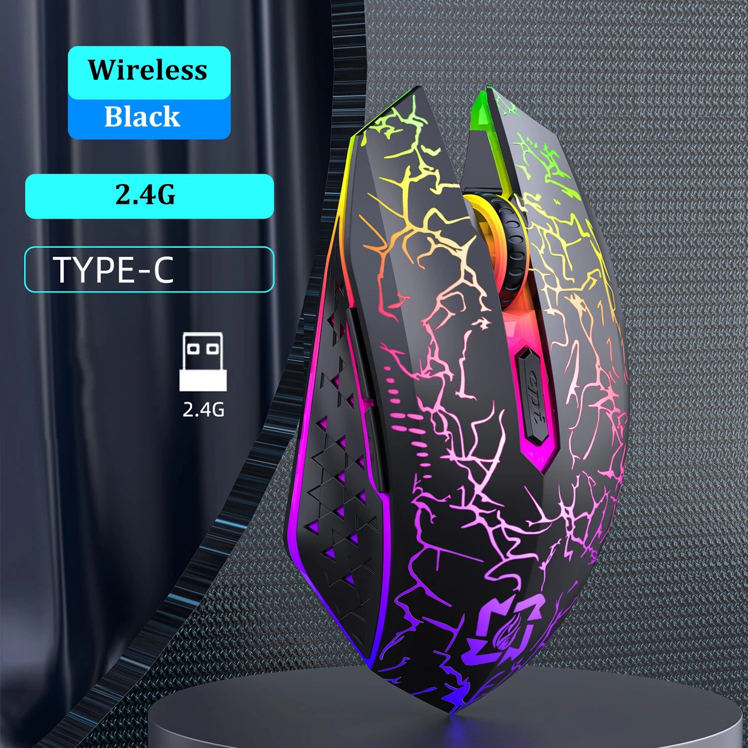Bluetooth 5.2 RGB Wireless Gaming Mouse – Dual Mode