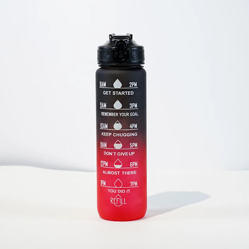 1L Motivational Water Bottle with Time Marker
