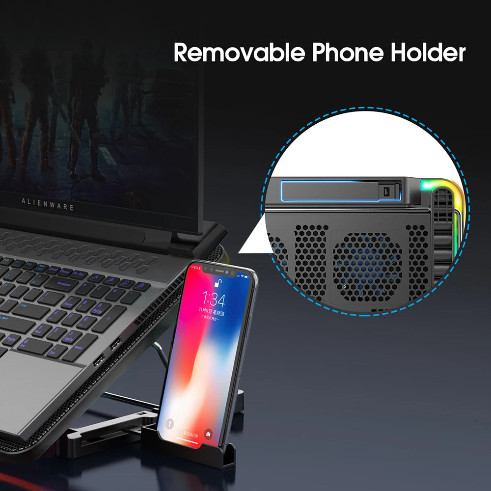 Coolcold Laptop Cooling Pad – 6 Fans & Adjustable Height