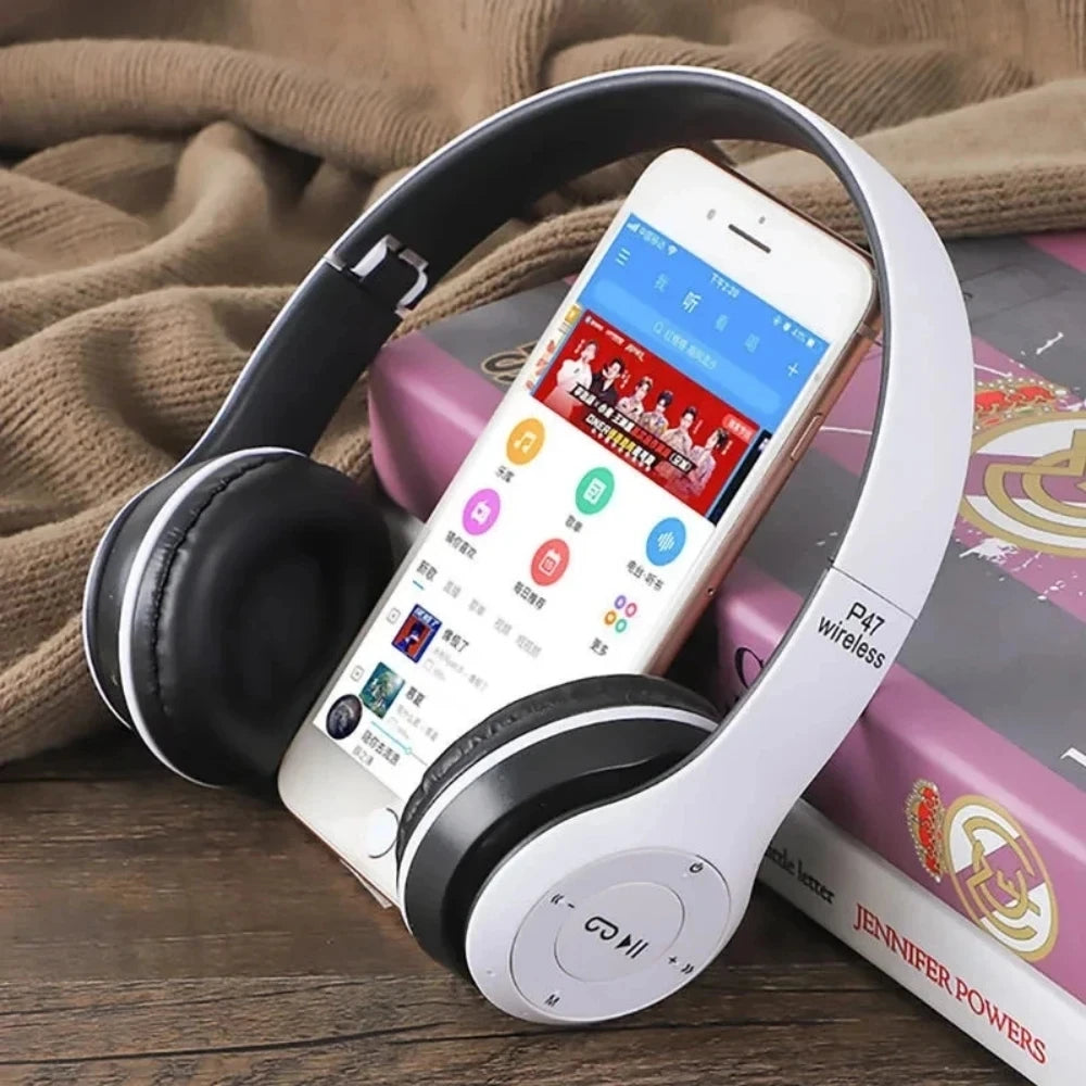 P47 Wireless Bluetooth 5.0 Headphones – Foldable HIFI Stereo Bass Earphones for Music, Gaming & Smartphone