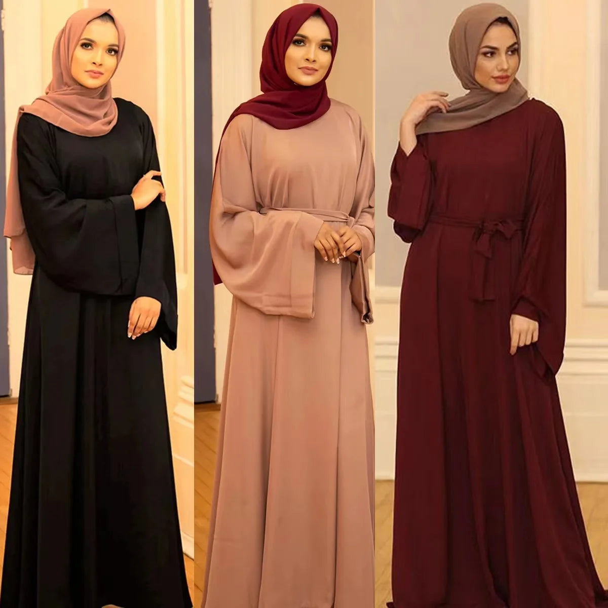 Muslim Abayas For Women Classic Black Green Kaftan Hijab Dresses Islamic Clothing Design Modest Dress Eid Prayer Robe