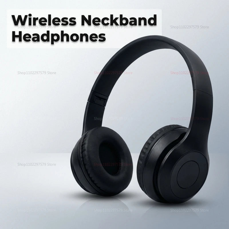 P47 Wireless Bluetooth Headphones – Foldable Head-Mounted Bass Earphones for Sports, Gaming, Gym & PC/Mobile