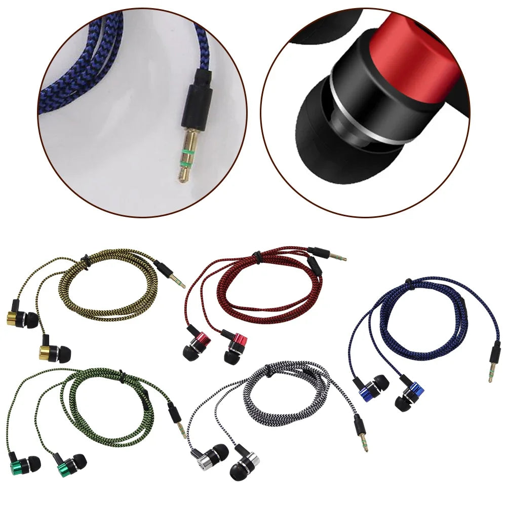 3.5mm Wired In-Ear Earphones – Bass Stereo Headphones with Noise Cancelling for Mobile