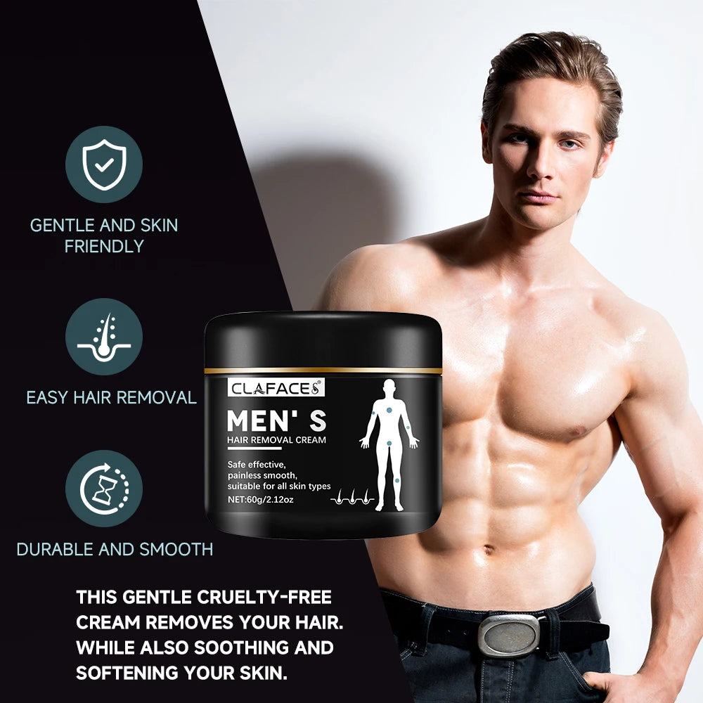 Men Painless Hair Removal Cream – Smooth Skin, Fast & Gentle Hair Removal