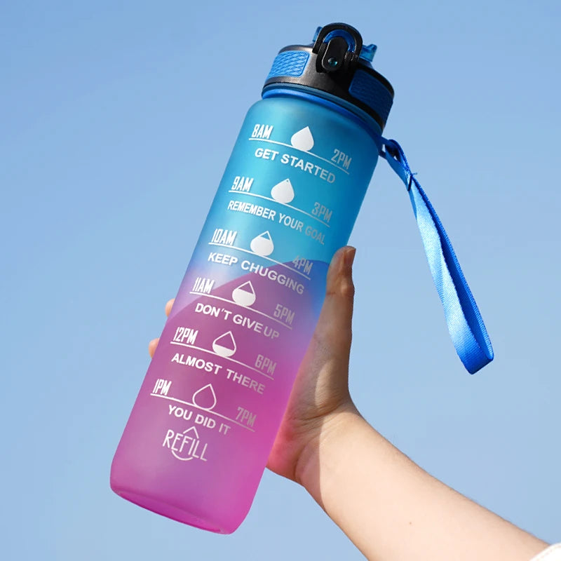 1L Motivational Water Bottle with Time Marker