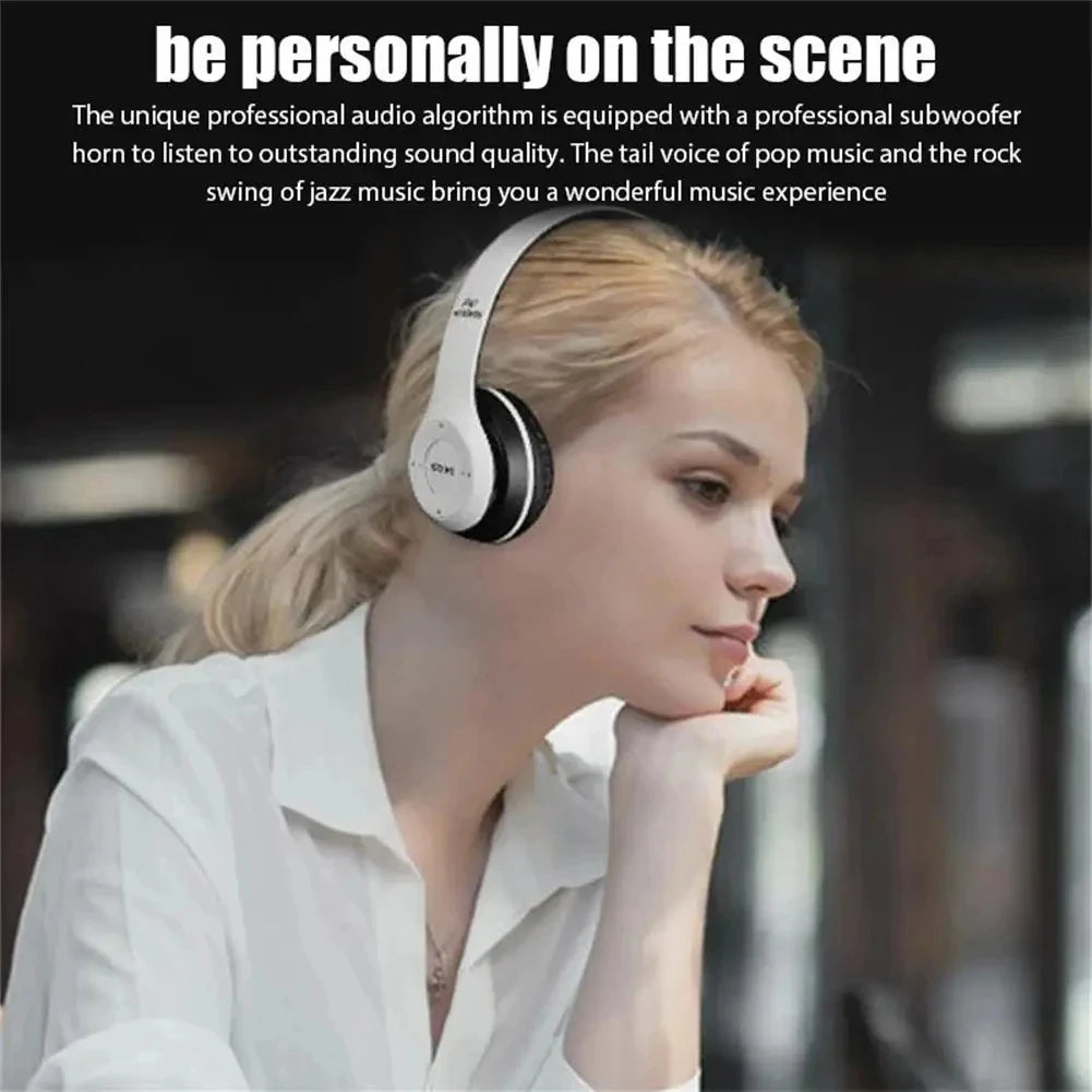 P47 Wireless Bluetooth 5.0 Headphones – Foldable HIFI Stereo Bass Earphones for Music, Gaming & Smartphone