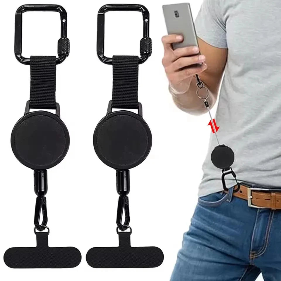 Retractable Anti-Theft Phone Lanyard with Carabiner