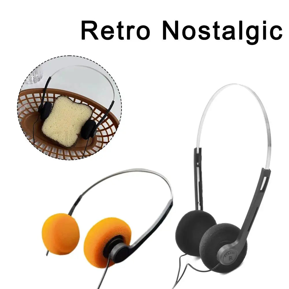 Retro Underwire Wired Headphones – Portable Music Earphones for MP3, Walkman Style, Sports & Fashion Use