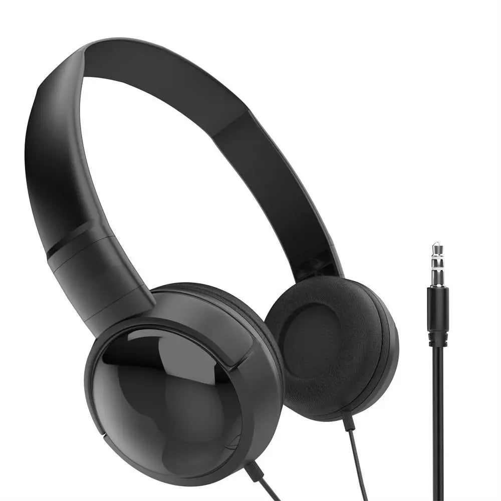HiFi Stereo Wired Over-Ear Headphones – 3.5mm Adjustable Bass Headset for Music, Phone, Tablet & Laptop