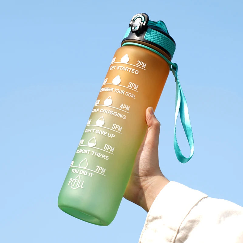 1L Motivational Water Bottle with Time Marker