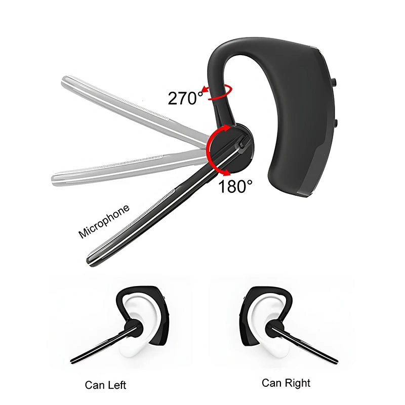 V8 Wireless Bluetooth Single Earphone – HD Mic Stereo Handsfree Headset for Sports, Driving & Travel