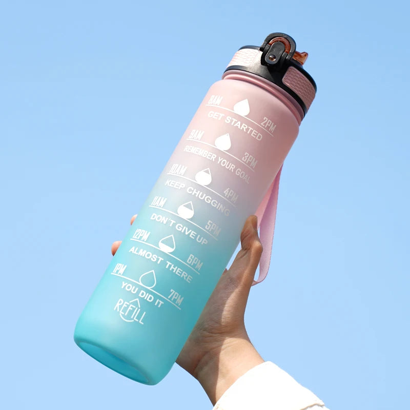 1L Motivational Water Bottle with Time Marker