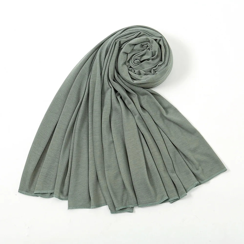 Hot Muslim Fashion Woman Soft Hijabs Scarf Shawl Plain Cotton Jersey Scarves Turban Women Long Shawls Head Wrap Headband Abaya