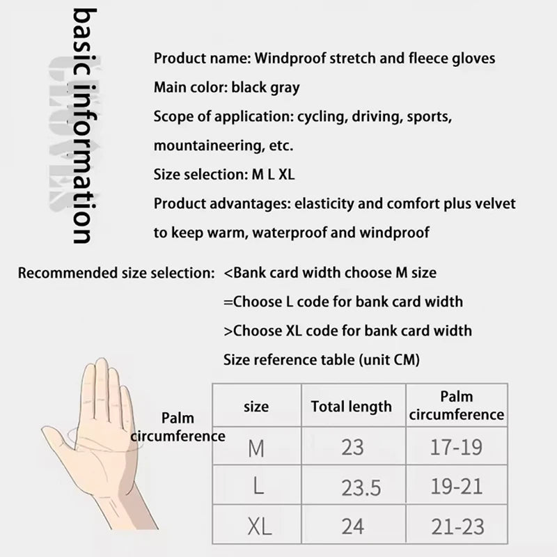 Winter Fishing & Cycling Gloves – Warm, Anti-Slip & Touchscreen Compatible