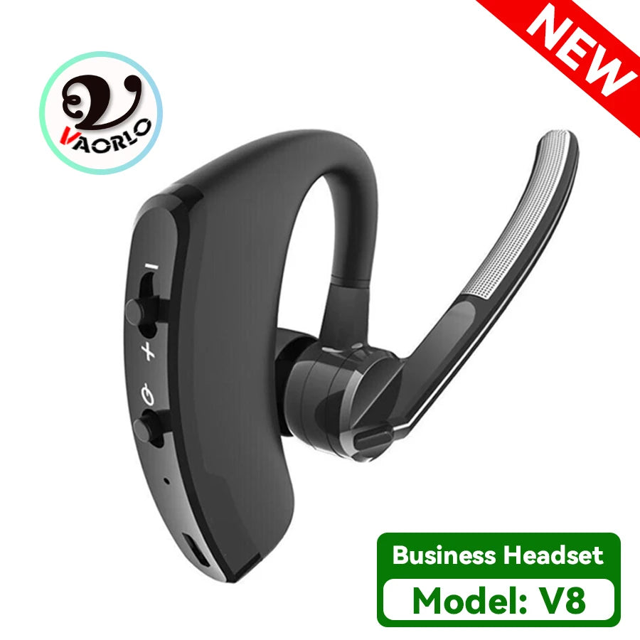 V8 Wireless Bluetooth Single Earphone – HD Mic Stereo Handsfree Headset for Sports, Driving & Travel