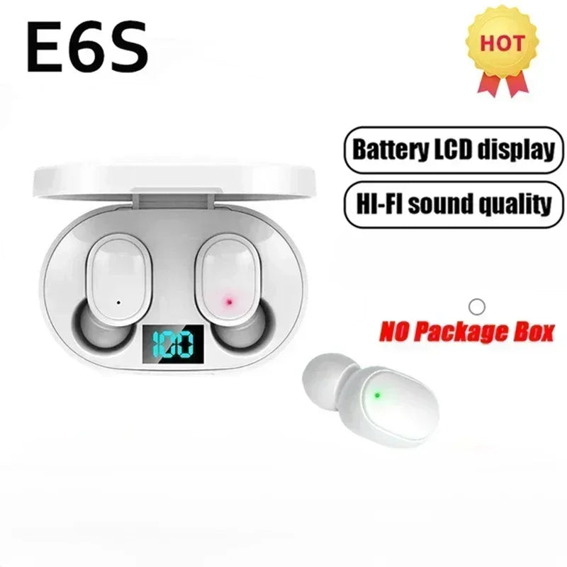 E6S TWS Wireless Earbuds – Bluetooth Noise Cancelling Earphones with Mic & Charging Case