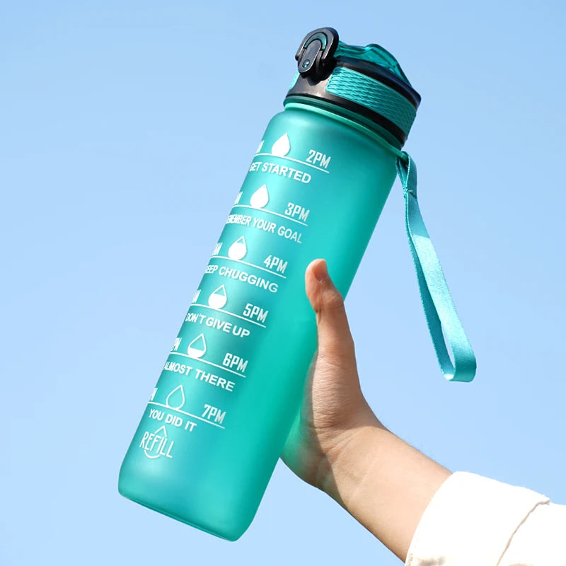 1L Motivational Water Bottle with Time Marker