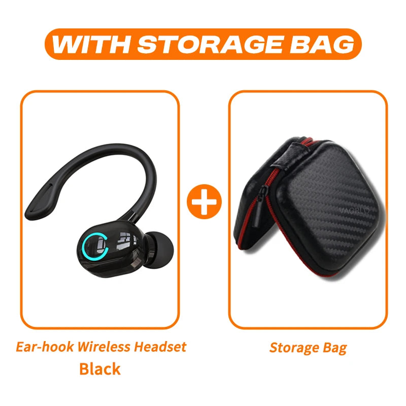 Wireless Bluetooth Earphones – HIFI Bass Ear-Hook Earbuds with HD Mic, Noise Cancelling, Waterproof for Sports & Gaming