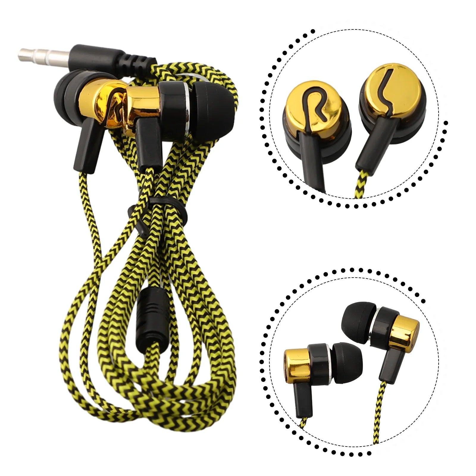 3.5mm Wired In-Ear Earphones – Bass Stereo Headphones with Noise Cancelling for Mobile