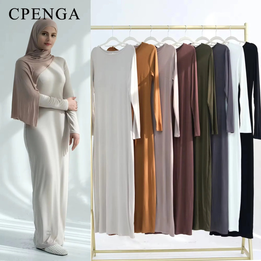 2025 Arabic Modal Muslim Women Modest Dress Eid Dubai Abaya Clothing Islam Party Kaftan Outfit Fashion Turkey Slim Solid Robe