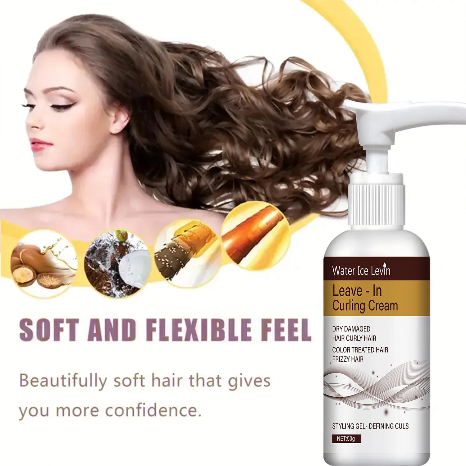 Curling Cream for Defined Curls – Frizz Control, Repair & Long-Lasting Hold (50g)