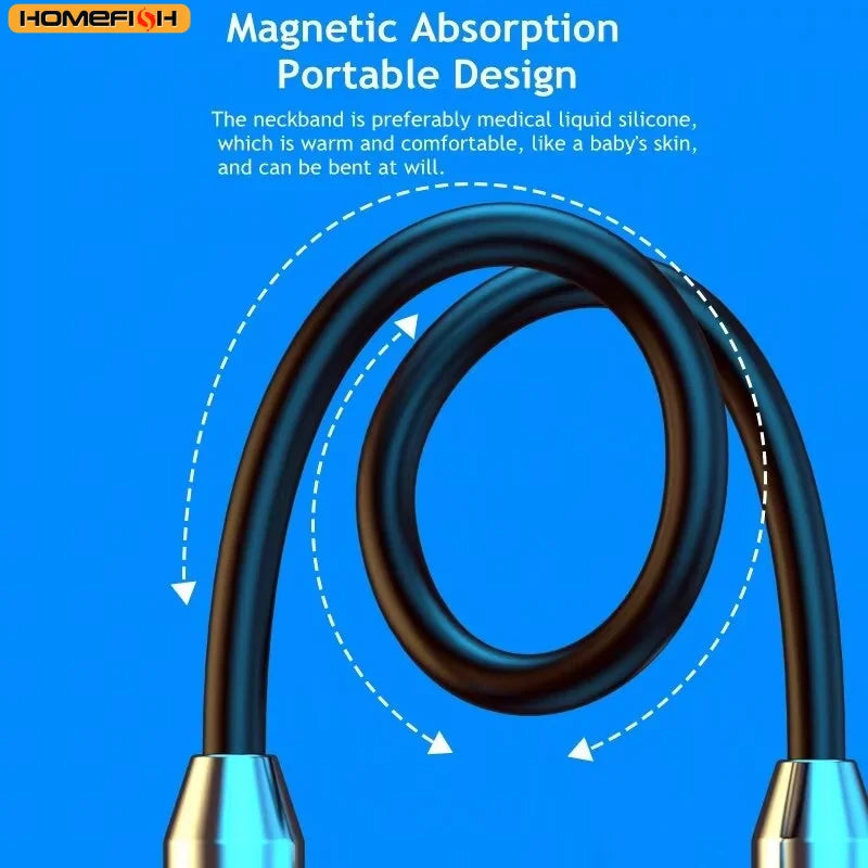 9D Bluetooth Wireless Neckband Earphones – Magnetic Sport Neck-Hanging TWS Earbuds with Mic