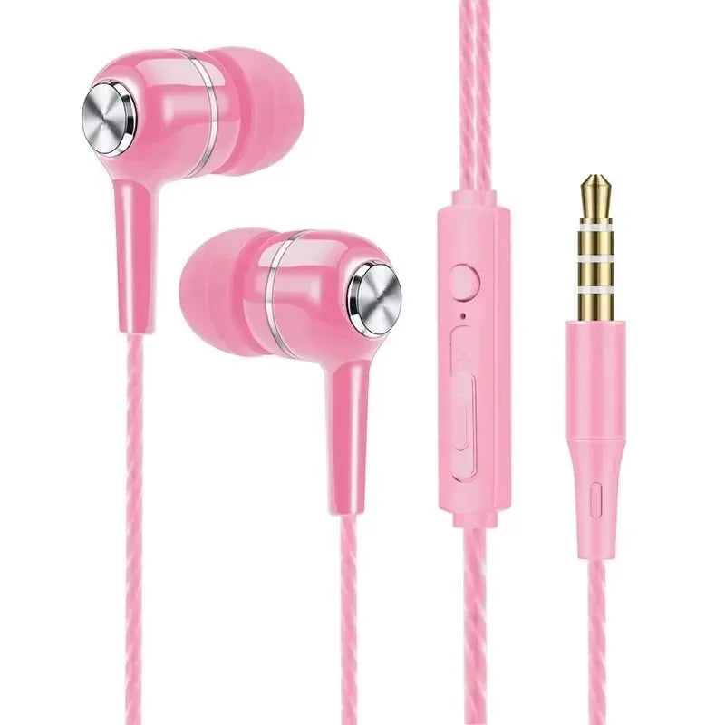 3.5mm Wired In-Ear Earphones – HIFI Heavy Bass Headset with Microphone for Music, Gaming & Sports