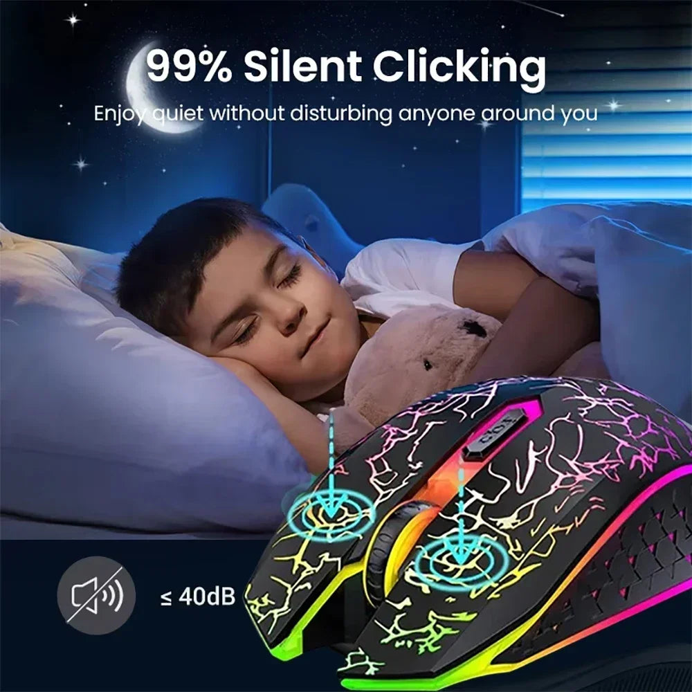 Bluetooth 5.2 RGB Wireless Gaming Mouse – Dual Mode