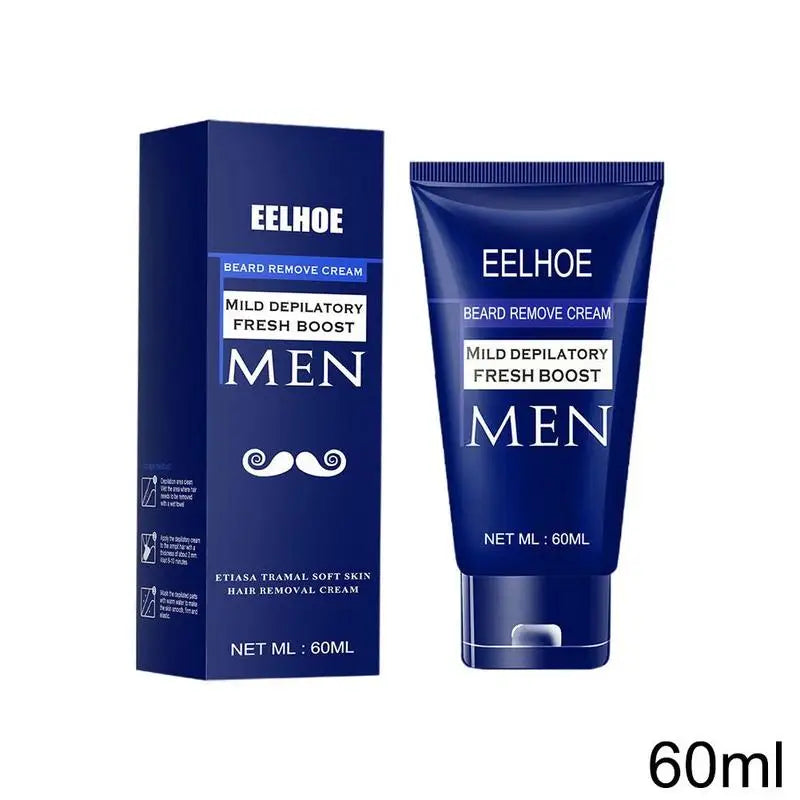 60ml Men’s Painless Hair Removal Cream – Smooth Skin for Face, Arms & Body