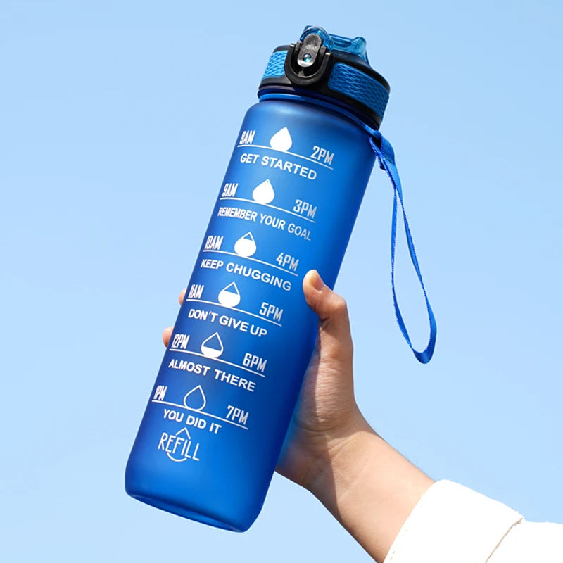 1L Motivational Water Bottle with Time Marker