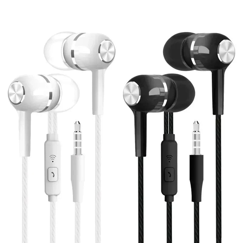 3.5mm Wired In-Ear Earphones – HIFI Heavy Bass Headset with Microphone for Music, Gaming & Sports