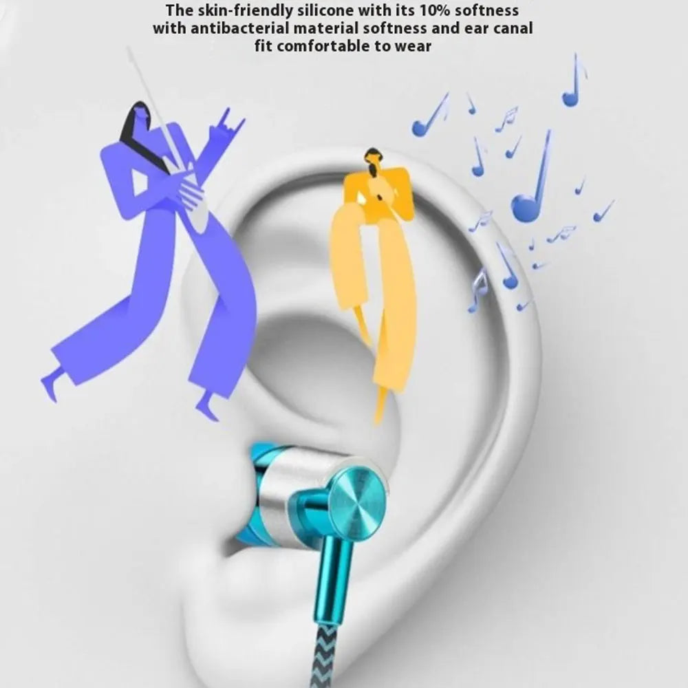 Wired In-Ear Earphones – Noise Cancelling Stereo Headphones with Ergonomic Design for Sports & Everyday Use