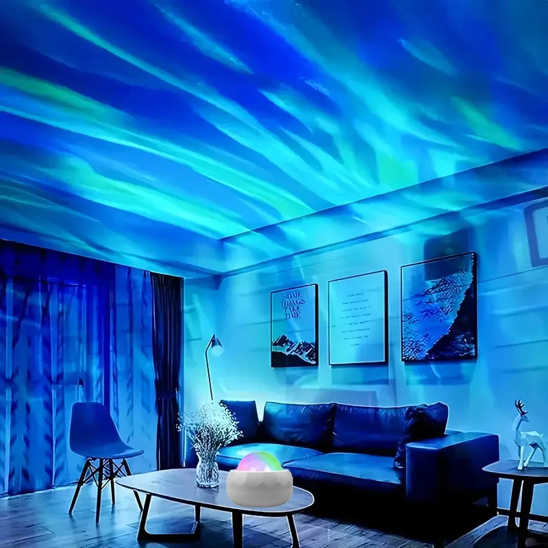 Northern Lights Starry Sky Projector Lamp LED Atmosphere Light Night Aura Aurora Glowing Lamp for Room Party Decoration Gifts