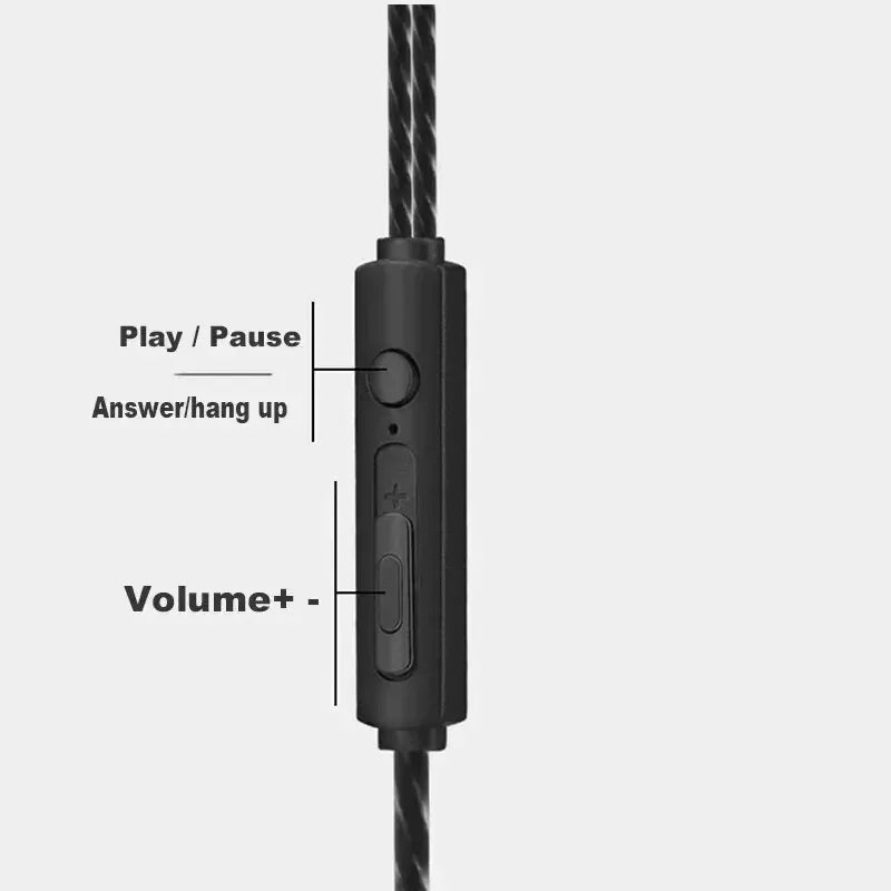3.5mm Wired In-Ear Earphones – HIFI Heavy Bass Headset with Microphone for Music, Gaming & Sports