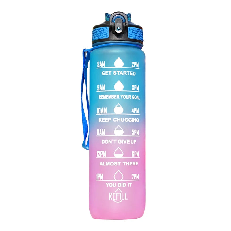1L Motivational Water Bottle with Time Marker