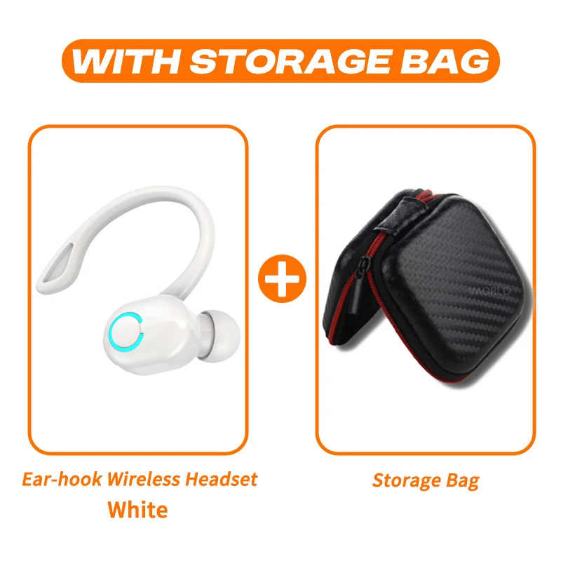 Wireless Bluetooth Earphones – HIFI Bass Ear-Hook Earbuds with HD Mic, Noise Cancelling, Waterproof for Sports & Gaming