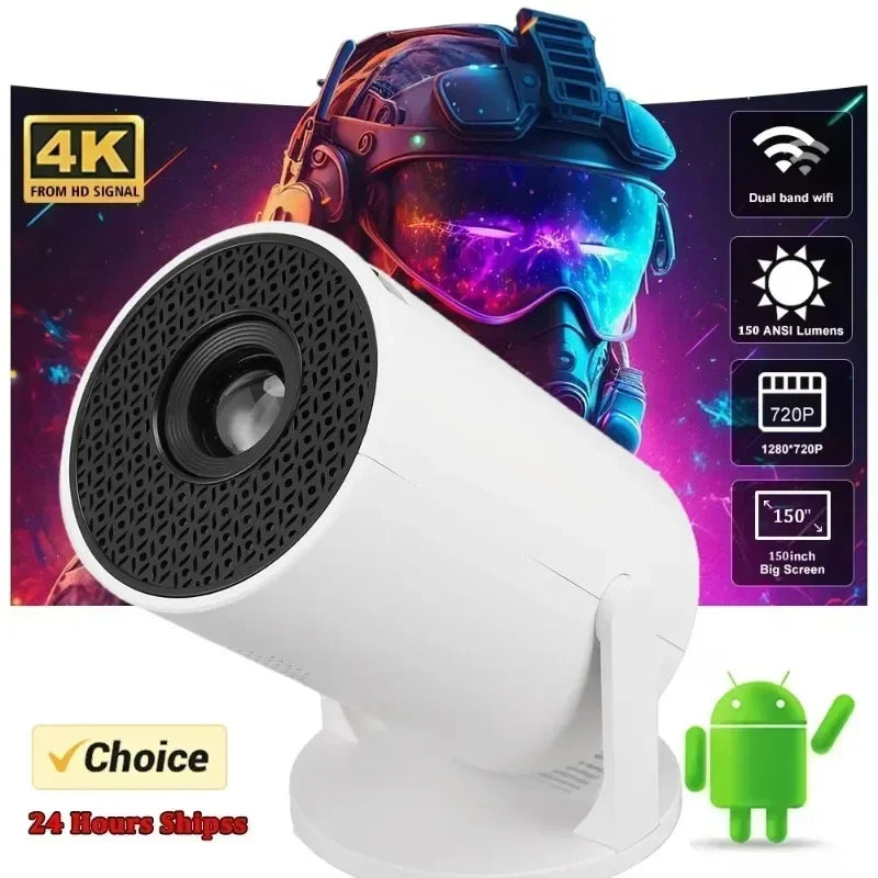 Hot Sale Mini HY300 Smart Projector Android 13 OS Native 1080P 4K Supported Auto WiFi 6 BT5.0 Portable Home Theater Projector