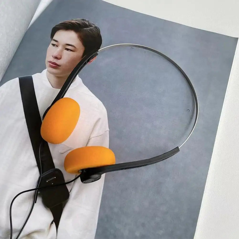 Retro Underwire Wired Headphones – Portable Music Earphones for MP3, Walkman Style, Sports & Fashion Use