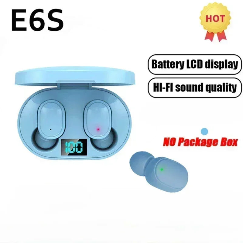 E6S TWS Wireless Earbuds – Bluetooth Noise Cancelling Earphones with Mic & Charging Case