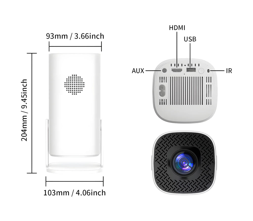 Android 11 Smart Mini Projector WiFi6 Bluetooth 720P Support 4K Portable Home Theater Projector