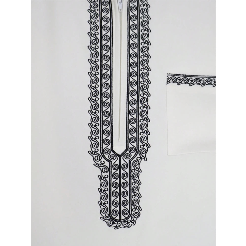 Muslim men's thobe Moroccan long sleeves embroidered hooded design Islamic loose Man Robe Jelleba Traditional Clothing for party