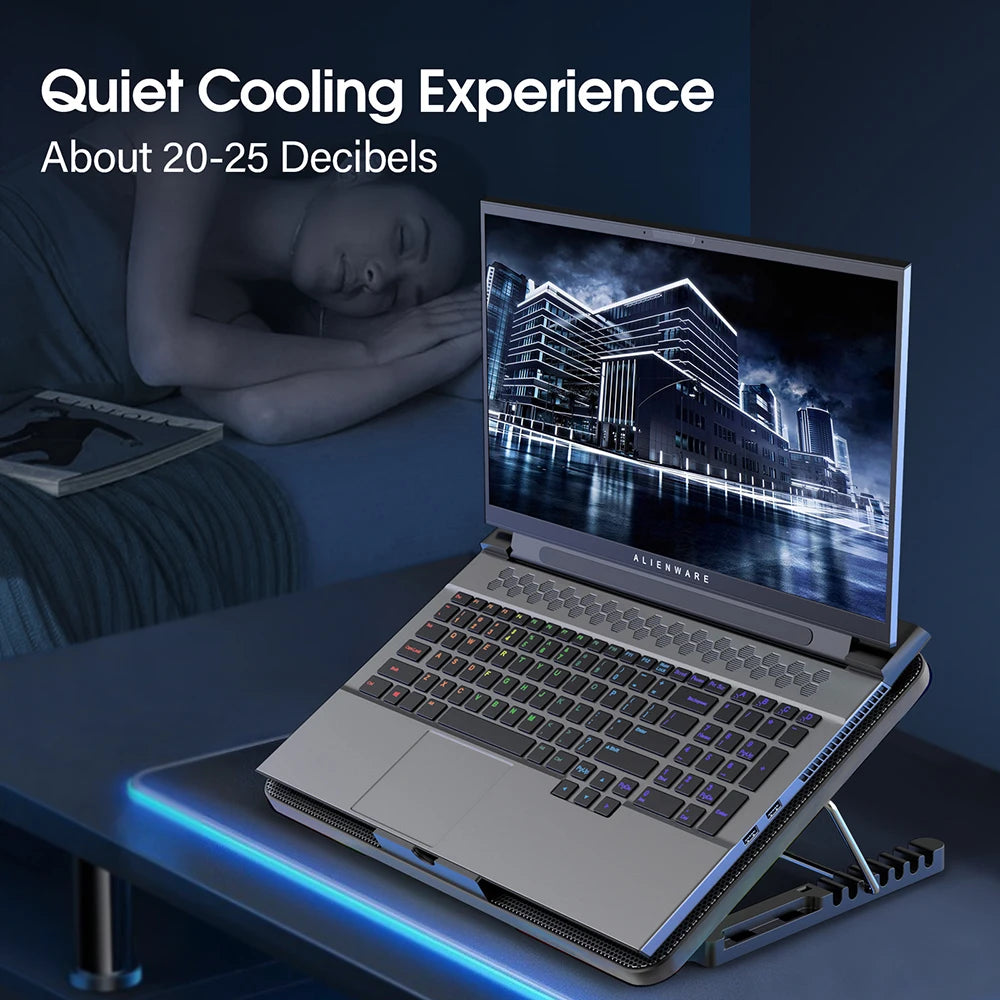 Coolcold Laptop Cooling Pad – 6 Fans & Adjustable Height