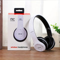 P47 Bluetooth 5.0 Wireless Foldable Headphones – HIFI Stereo Bass with Mic, USB Adapter, Gaming & Kids Gift