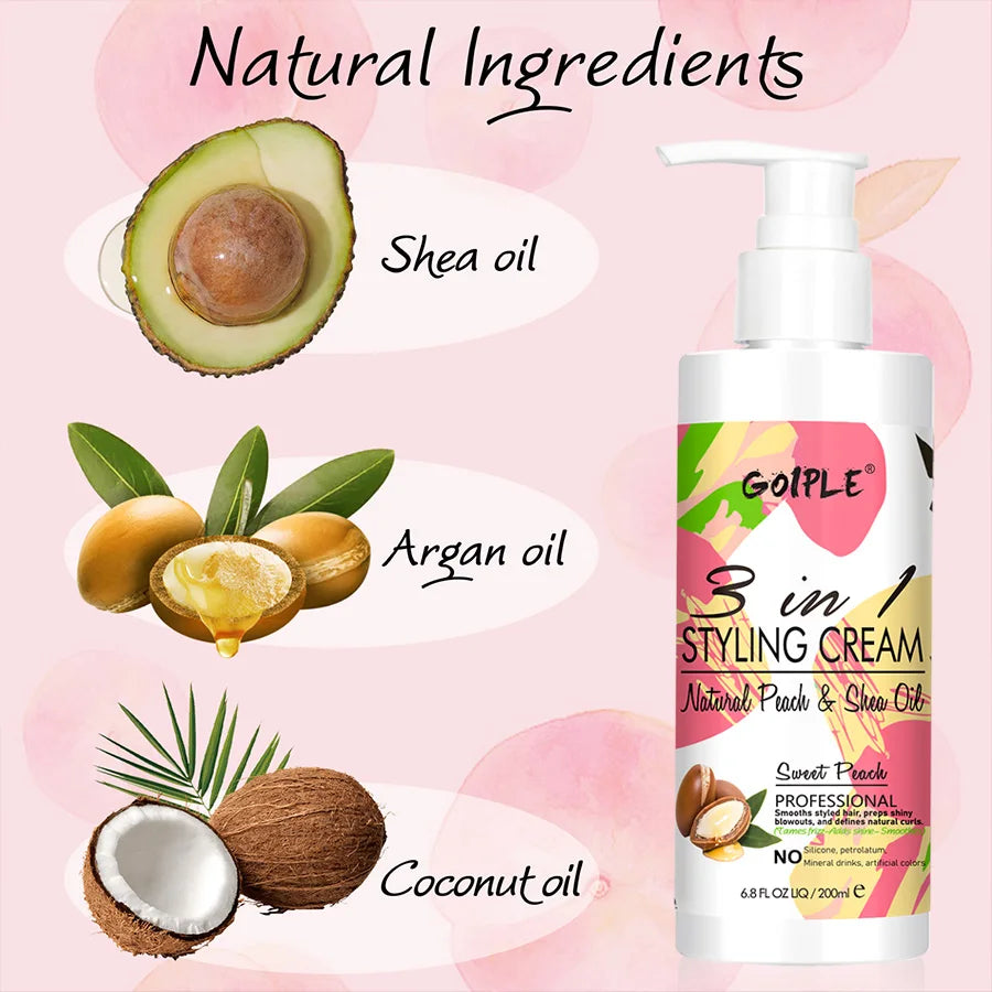 3-in-1 Curl & Styling Cream – Anti-Frizz, Shine & Defined Curls Leave-In Conditioner