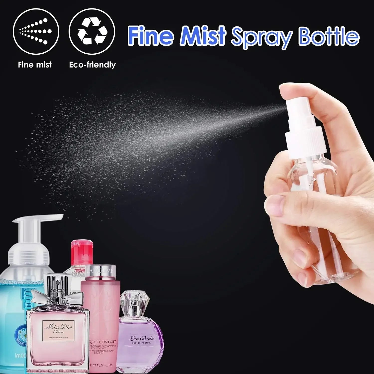 Fine Mist Refillable Spray Bottles – 30ML, 50ML & 60ML