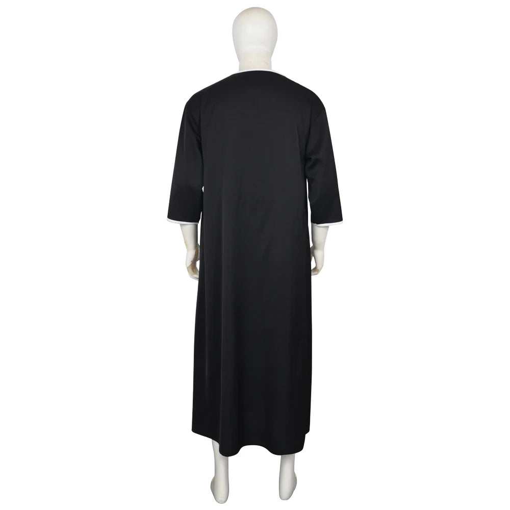 Men's Muslim Thobe Islamic Middle East Traditional Robe Embroidered Short Sleeve Loose Kaftan Arab Abaya Ethnic Clothing