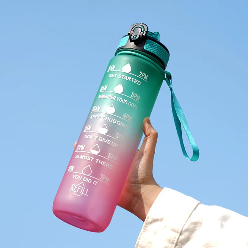 1L Motivational Water Bottle with Time Marker