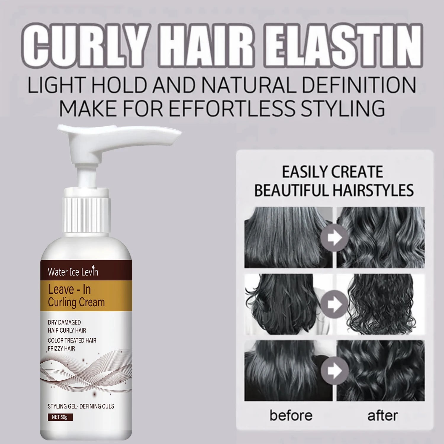 Curling Cream for Defined Curls – Frizz Control, Repair & Long-Lasting Hold (50g)