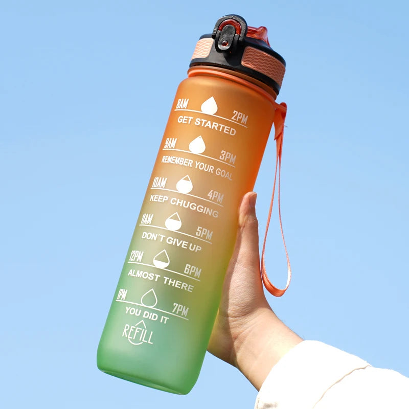 1L Motivational Water Bottle with Time Marker